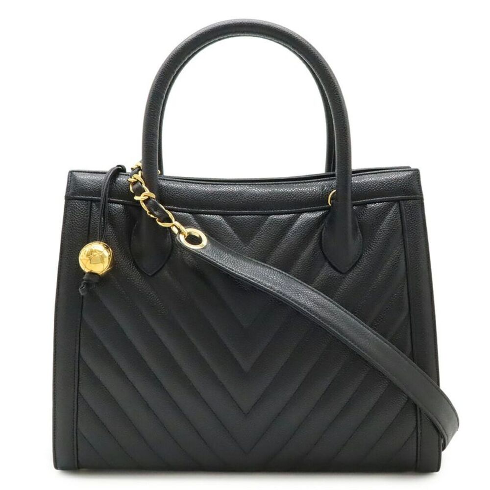 Chanel Chevron V-Stitch Leather Handbag